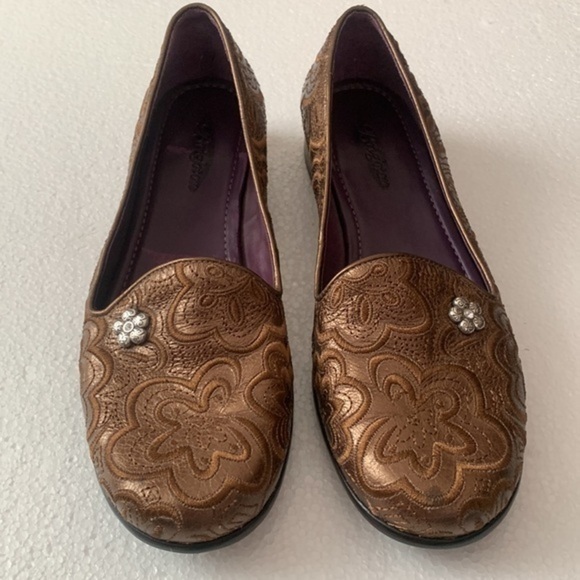 Brighton Alcott loafers copper brown mosaic ballerina slip on flats shoes - Picture 3 of 11